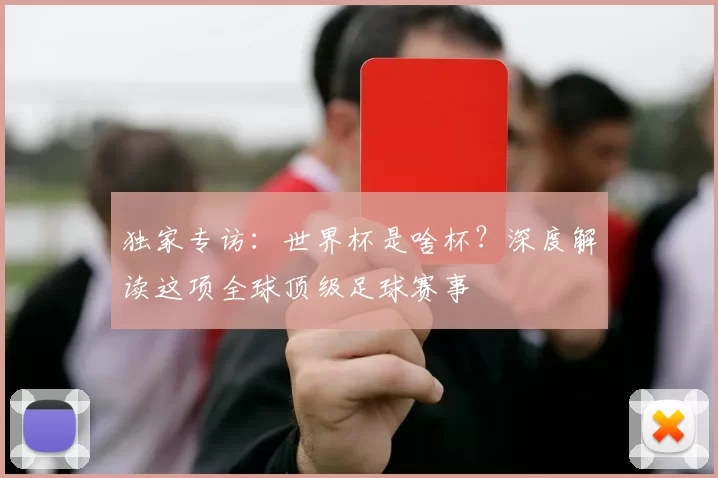 独家专访：世界杯是啥杯？深度解读这项全球顶级足球赛事