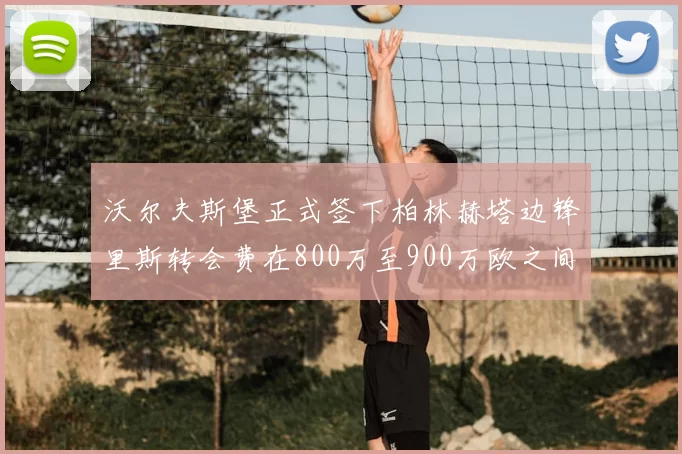 沃尔夫斯堡正式签下柏林赫塔边锋里斯转会费在800万至900万欧之间